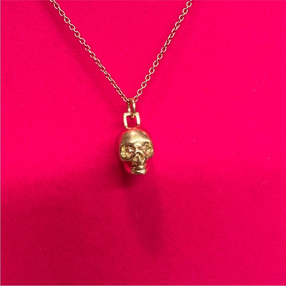 Coach Mini Demi Fine Skull Necklace. - Picture 2 of 3